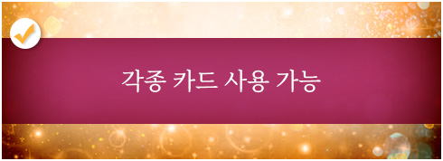 각종 카드 사용 가능